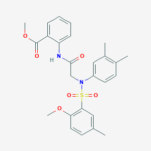 methyl 2-[[2-(N-(2-methoxy-5-methylphenyl)sulfonyl-3,4-dimethylanilino)acetyl]amino]benzoate