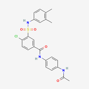 N-[4-(acetylamino)phenyl]-4-chloro-3-{[(3,4-dimethylphenyl)amino]sulfonyl}benzamide