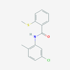 molecular formula C15H14ClNOS B3492796 N-(5-chloro-2-methylphenyl)-2-(methylthio)benzamide 