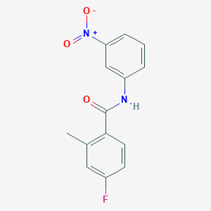 molecular formula C14H11FN2O3 B3492826 4-fluoro-2-methyl-N-(3-nitrophenyl)benzamide 