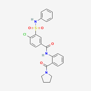 3-(anilinosulfonyl)-4-chloro-N-[2-(1-pyrrolidinylcarbonyl)phenyl]benzamide