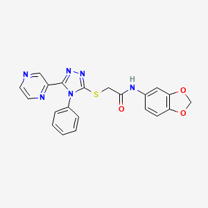 N-1,3-benzodioxol-5-yl-2-{[4-phenyl-5-(2-pyrazinyl)-4H-1,2,4-triazol-3-yl]thio}acetamide