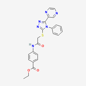 ethyl 4-[({[4-phenyl-5-(2-pyrazinyl)-4H-1,2,4-triazol-3-yl]thio}acetyl)amino]benzoate