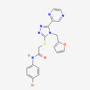 molecular formula C19H15BrN6O2S B3492883 N-(4-bromophenyl)-2-{[4-(2-furylmethyl)-5-(2-pyrazinyl)-4H-1,2,4-triazol-3-yl]thio}acetamide 