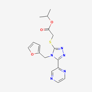 molecular formula C16H17N5O3S B3492902 isopropyl {[4-(2-furylmethyl)-5-(2-pyrazinyl)-4H-1,2,4-triazol-3-yl]thio}acetate 