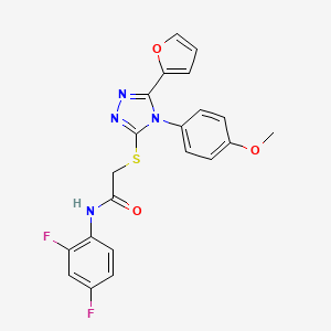 N-(2,4-difluorophenyl)-2-[[5-(furan-2-yl)-4-(4-methoxyphenyl)-1,2,4-triazol-3-yl]sulfanyl]acetamide