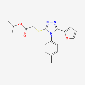 molecular formula C18H19N3O3S B3492920 isopropyl {[5-(2-furyl)-4-(4-methylphenyl)-4H-1,2,4-triazol-3-yl]thio}acetate 