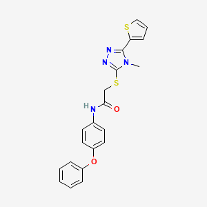 2-{[4-methyl-5-(thiophen-2-yl)-4H-1,2,4-triazol-3-yl]sulfanyl}-N-(4-phenoxyphenyl)acetamide