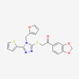 1-(1,3-benzodioxol-5-yl)-2-{[4-(2-furylmethyl)-5-(2-thienyl)-4H-1,2,4-triazol-3-yl]thio}ethanone