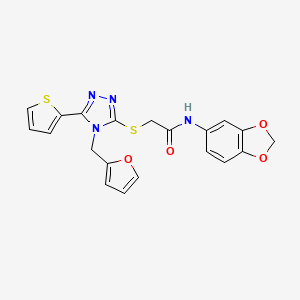 N-1,3-benzodioxol-5-yl-2-{[4-(2-furylmethyl)-5-(2-thienyl)-4H-1,2,4-triazol-3-yl]thio}acetamide