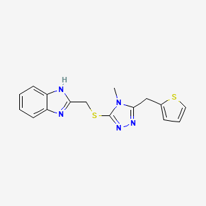 2-({[4-methyl-5-(2-thienylmethyl)-4H-1,2,4-triazol-3-yl]thio}methyl)-1H-benzimidazole