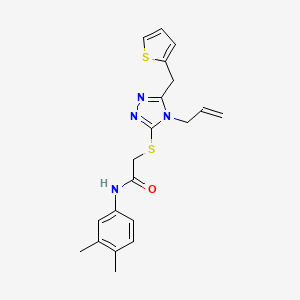 molecular formula C20H22N4OS2 B3492973 2-{[4-allyl-5-(2-thienylmethyl)-4H-1,2,4-triazol-3-yl]thio}-N-(3,4-dimethylphenyl)acetamide 