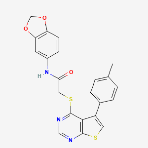 N-(1,3-benzodioxol-5-yl)-2-{[5-(4-methylphenyl)thieno[2,3-d]pyrimidin-4-yl]sulfanyl}acetamide