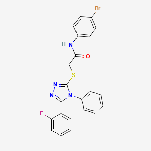 molecular formula C22H16BrFN4OS B3493036 N-(4-bromophenyl)-2-{[5-(2-fluorophenyl)-4-phenyl-4H-1,2,4-triazol-3-yl]thio}acetamide 