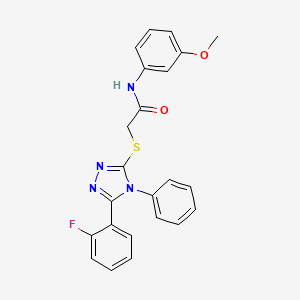 molecular formula C23H19FN4O2S B3493037 2-{[5-(2-fluorophenyl)-4-phenyl-4H-1,2,4-triazol-3-yl]thio}-N-(3-methoxyphenyl)acetamide 