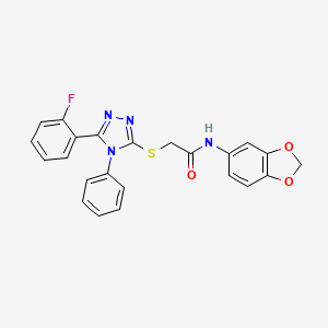 N-1,3-benzodioxol-5-yl-2-{[5-(2-fluorophenyl)-4-phenyl-4H-1,2,4-triazol-3-yl]thio}acetamide