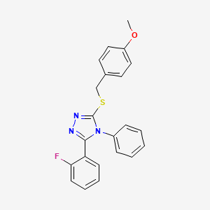 molecular formula C22H18FN3OS B3493042 3-(2-fluorophenyl)-5-[(4-methoxybenzyl)thio]-4-phenyl-4H-1,2,4-triazole 