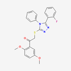 1-(2,5-Dimethoxyphenyl)-2-[[5-(2-fluorophenyl)-4-phenyl-1,2,4-triazol-3-yl]sulfanyl]ethanone