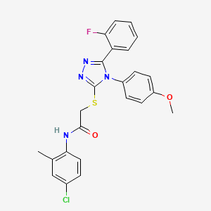 molecular formula C24H20ClFN4O2S B3493052 N-(4-chloro-2-methylphenyl)-2-{[5-(2-fluorophenyl)-4-(4-methoxyphenyl)-4H-1,2,4-triazol-3-yl]thio}acetamide 