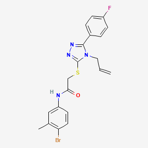 molecular formula C20H18BrFN4OS B3493065 N-(4-bromo-3-methylphenyl)-2-[[5-(4-fluorophenyl)-4-prop-2-enyl-1,2,4-triazol-3-yl]sulfanyl]acetamide 