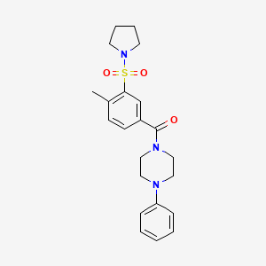 1-[4-methyl-3-(1-pyrrolidinylsulfonyl)benzoyl]-4-phenylpiperazine