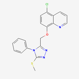 5-chloro-8-{[5-(methylthio)-4-phenyl-4H-1,2,4-triazol-3-yl]methoxy}quinoline