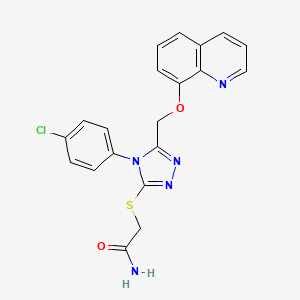 molecular formula C20H16ClN5O2S B3493097 2-({4-(4-chlorophenyl)-5-[(8-quinolinyloxy)methyl]-4H-1,2,4-triazol-3-yl}thio)acetamide 