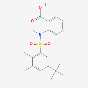 molecular formula C20H25NO4S B3493119 2-[[(5-tert-butyl-2,3-dimethylphenyl)sulfonyl](methyl)amino]benzoic acid 