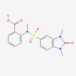 molecular formula C17H17N3O5S B3493128 2-[[(1,3-DIMETHYL-2-OXO-2,3-DIHYDRO-1H-1,3-BENZIMIDAZOL-5-YL)SULFONYL](METHYL)AMINO]BENZOIC ACID 