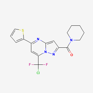 [7-[Chloro(difluoro)methyl]-5-thiophen-2-ylpyrazolo[1,5-a]pyrimidin-2-yl]-piperidin-1-ylmethanone