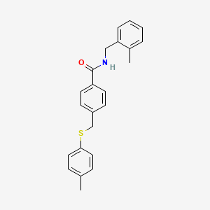 molecular formula C23H23NOS B3493149 N-(2-methylbenzyl)-4-{[(4-methylphenyl)thio]methyl}benzamide 