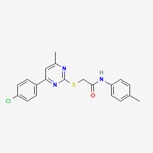 2-{[4-(4-chlorophenyl)-6-methyl-2-pyrimidinyl]thio}-N-(4-methylphenyl)acetamide