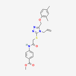 molecular formula C24H26N4O4S B3493161 methyl 4-{[({5-[(2,4-dimethylphenoxy)methyl]-4-(prop-2-en-1-yl)-4H-1,2,4-triazol-3-yl}sulfanyl)acetyl]amino}benzoate 