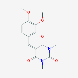 molecular formula C15H16N2O5 B349318 5-(3,4-dimethoxybenzylidene)-1,3-dimethyl-2,4,6(1H,3H,5H)-pyrimidinetrione CAS No. 304875-61-4