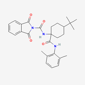 molecular formula C28H33N3O4 B3493185 N-(4-tert-butyl-1-{[(2,6-dimethylphenyl)amino]carbonyl}cyclohexyl)-1,3-dioxo-1,3-dihydro-2H-isoindole-2-carboxamide 