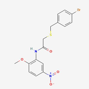 2-[(4-bromobenzyl)thio]-N-(2-methoxy-5-nitrophenyl)acetamide