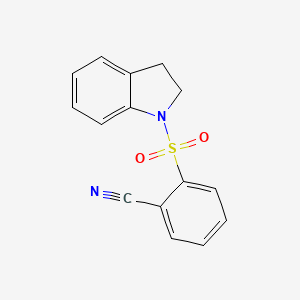 molecular formula C15H12N2O2S B3493192 2-(2,3-Dihydroindol-1-ylsulfonyl)benzonitrile 