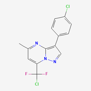 molecular formula C14H9Cl2F2N3 B3493202 7-[chloro(difluoro)methyl]-3-(4-chlorophenyl)-5-methylpyrazolo[1,5-a]pyrimidine 