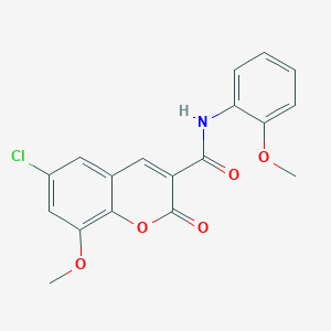 molecular formula C18H14ClNO5 B3493231 6-chloro-8-methoxy-N-(2-methoxyphenyl)-2-oxo-2H-chromene-3-carboxamide 