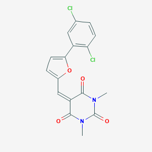 molecular formula C17H12Cl2N2O4 B349324 5-{[5-(2,5-dichlorophenyl)-2-furyl]methylene}-1,3-dimethyl-2,4,6(1H,3H,5H)-pyrimidinetrione CAS No. 302946-22-1