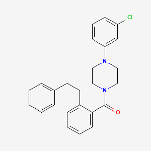 1-(3-chlorophenyl)-4-[2-(2-phenylethyl)benzoyl]piperazine