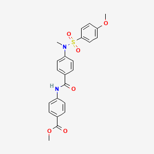 molecular formula C23H22N2O6S B3493268 methyl 4-({4-[[(4-methoxyphenyl)sulfonyl](methyl)amino]benzoyl}amino)benzoate 