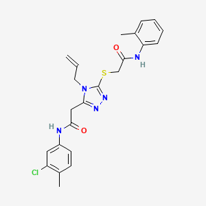 molecular formula C23H24ClN5O2S B3493304 2-{[5-{2-[(3-chloro-4-methylphenyl)amino]-2-oxoethyl}-4-(prop-2-en-1-yl)-4H-1,2,4-triazol-3-yl]sulfanyl}-N-(2-methylphenyl)acetamide 