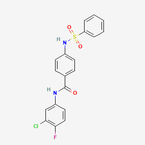 N-(3-chloro-4-fluorophenyl)-4-[(phenylsulfonyl)amino]benzamide