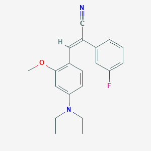 molecular formula C20H21FN2O B3493317 (2E)-3-[4-(diethylamino)-2-methoxyphenyl]-2-(3-fluorophenyl)prop-2-enenitrile 