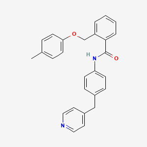 molecular formula C27H24N2O2 B3493331 2-[(4-methylphenoxy)methyl]-N-[4-(4-pyridinylmethyl)phenyl]benzamide 