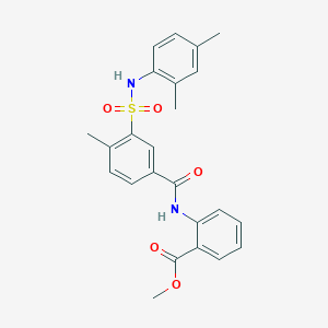 molecular formula C24H24N2O5S B3493339 methyl 2-[(3-{[(2,4-dimethylphenyl)amino]sulfonyl}-4-methylbenzoyl)amino]benzoate 