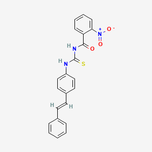 molecular formula C22H17N3O3S B3493340 2-nitro-N-({[4-(2-phenylvinyl)phenyl]amino}carbonothioyl)benzamide 