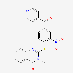 2-[(4-isonicotinoyl-2-nitrophenyl)thio]-3-methyl-4(3H)-quinazolinone