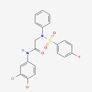 molecular formula C20H15BrClFN2O3S B3493359 N~1~-(4-bromo-3-chlorophenyl)-N~2~-[(4-fluorophenyl)sulfonyl]-N~2~-phenylglycinamide 